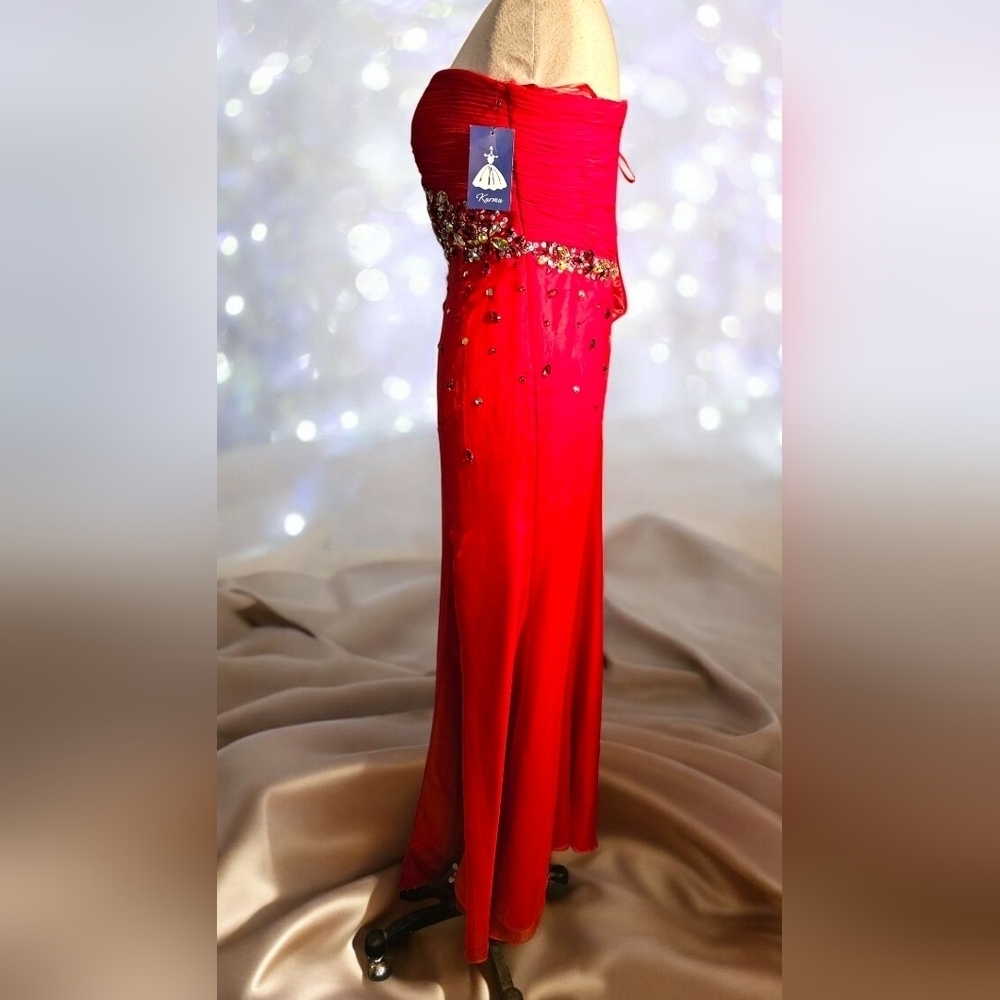 Source Unknown Strapless Red Gown - Picture 3 of 8
